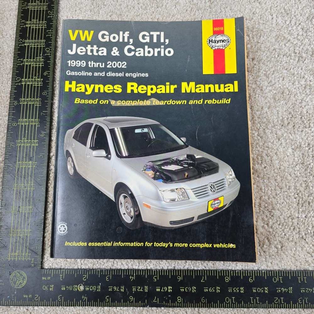 Haynes Repair Manual VW Golf GTI Jetta Cabrio 1999-2002 Gas Diesel #96018